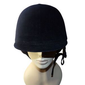 Vintage Equi-Royal Black Velvet Equestrian English‎ Riding Helmet Size 7 1/8